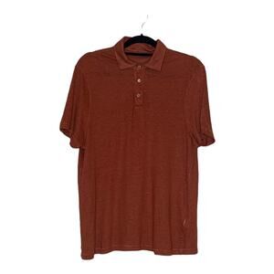 Stenstroms men pumpkin orange short sleeves polo shirt size Large